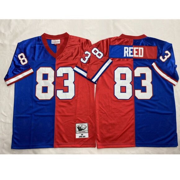 Mens Youths Kids Womens Andre Reed Blue Red Stitched Jersey